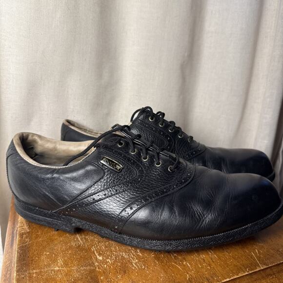 Men\'s‎ FootJoy TurfMasters Golf Shoes Vintage Black Leather 53791 Size 12 M